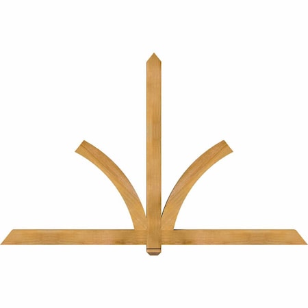 Ekena Millwork Redmond Rough Sawn Timber Gable Bracket, Western Red Cedar, 84"W x 53"H x 4"D x 4"F, 15/12 Pitch GBW084X53X0404RED00RWR